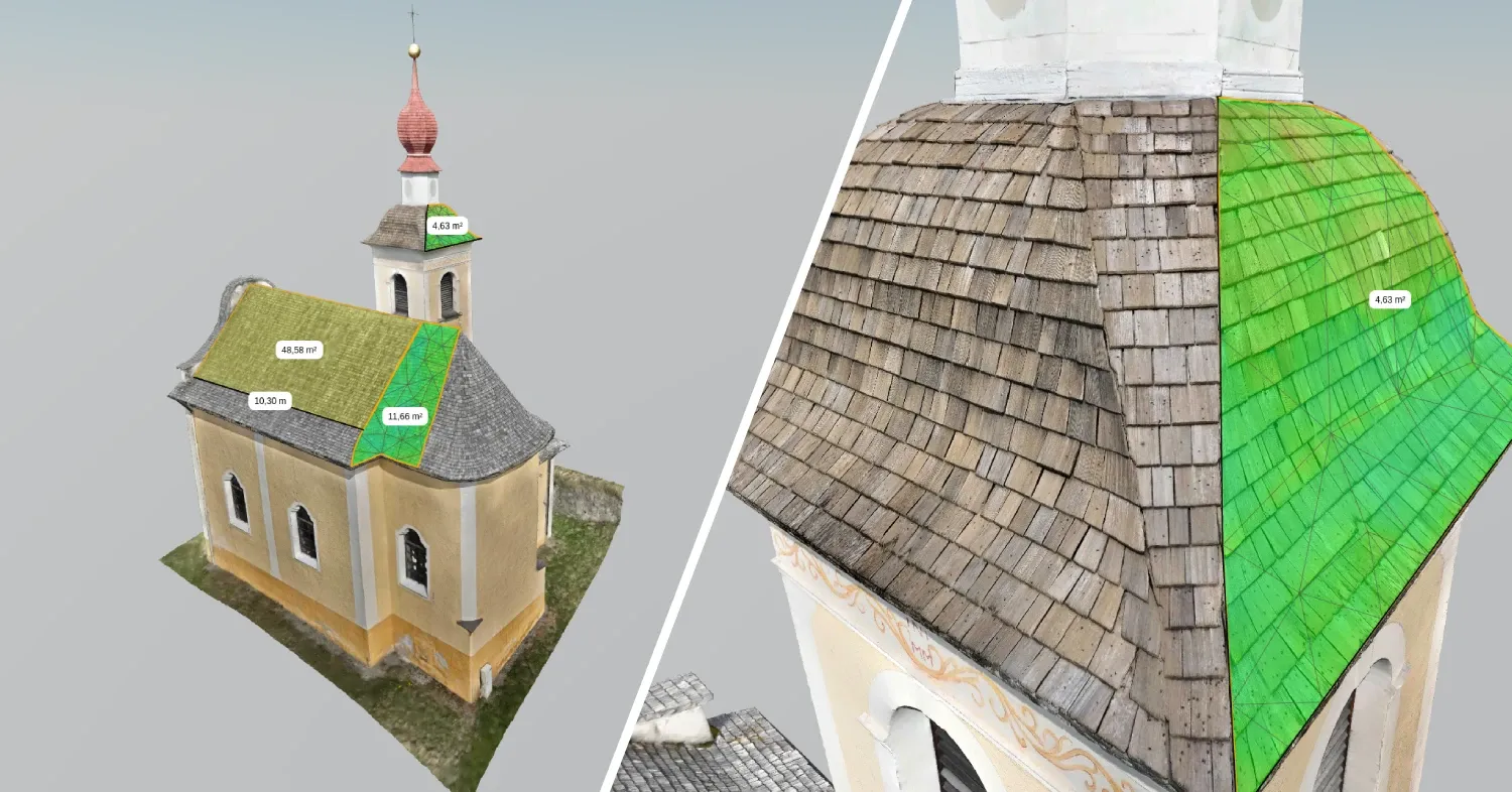 Vermessung an hochauflösenden Drohnenaufnahmen